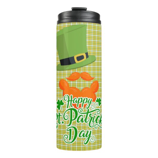 Happy St Patrick's Day - Green Pet & Red Beard Thermosbeker (Voorkant)
