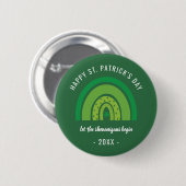 Happy St Patricks Day Green Rainbow Irish Shamrock Ronde Button 5,7 Cm (Voorkant /achterkant)