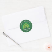 Happy St Patricks Day Green Rainbow Irish Shamrock Ronde Sticker (Envelop)