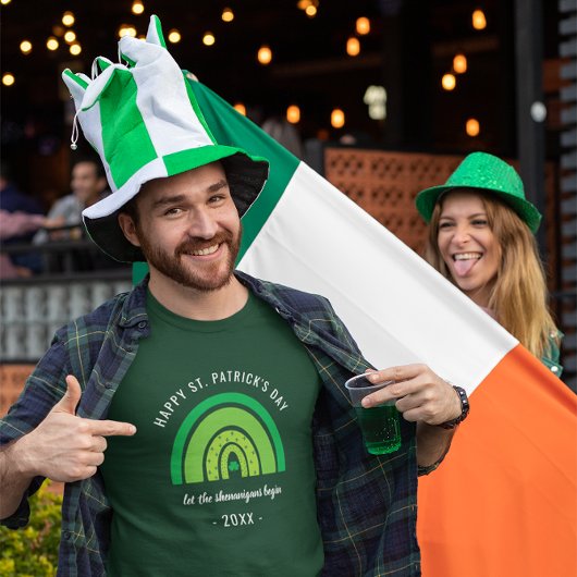 Happy St Patricks Day Green Rainbow Irish Shamrock T-shirt