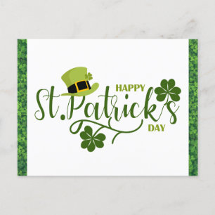 Happy St Patricks Day Green Shamrock Briefkaart