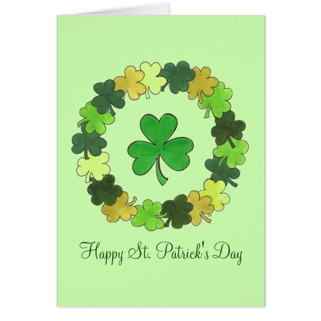 Happy St. Patrick's Day Green Shamrock Clover (Voorkant)