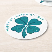 Happy St. Patrick's Day Green Shamrock Clover Ronde Kartonnen Onderzetter (Gebogen)