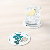 Happy St. Patrick's Day Green Shamrock Clover Ronde Kartonnen Onderzetter (Insitu)