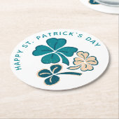 Happy St. Patrick's Day Green Shamrock Clover Ronde Kartonnen Onderzetter (Gebogen)