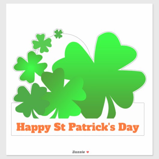 Happy St Patrick's Day Green Shamrock gepersonalis Sticker (Vel)