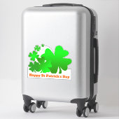 Happy St Patrick's Day Green Shamrock gepersonalis Sticker (Koffer)