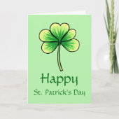 Happy St Patrick's Day Green Shamrock Greeting Kaart (Voorkant)