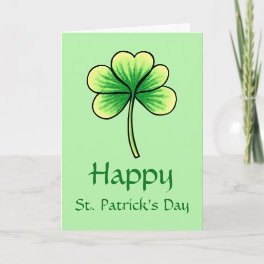 Happy St Patrick's Day Green Shamrock Greeting Kaart (Voorkant)