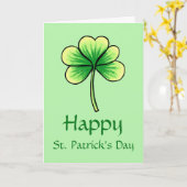 Happy St Patrick's Day Green Shamrock Greeting Kaart (Gele Bloem)