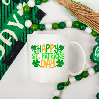 Happy St. Patrick's Day Green Shamrock Koffiemok