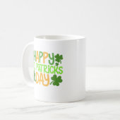 Happy St. Patrick's Day Green Shamrock Koffiemok (Voorkant links)