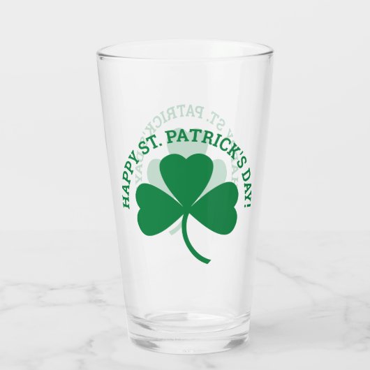 Happy St. Patrick's Day Green Shamrock Leaf Glas (Achterkant)