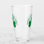 Happy St. Patrick's Day Green Shamrock Leaf Glas (Links)
