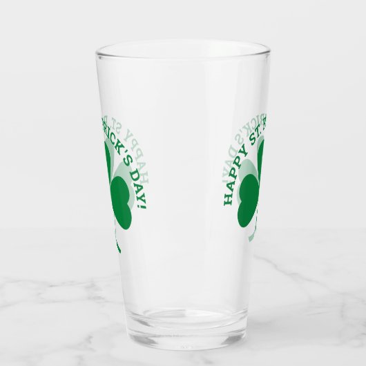 Happy St. Patrick's Day Green Shamrock Leaf Glas (Links)
