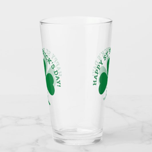 Happy St. Patrick's Day Green Shamrock Leaf Glas (Rechts)
