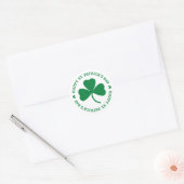 Happy St. Patrick's Day Green Shamrock Leaf Ronde Sticker (Envelop)