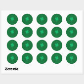 Happy St Patrick's Day Green Shamrock Naam 2024 Ronde Sticker (Vel)