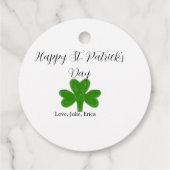 Happy St. Patrick's day green shamrock name  Bedankjes Labels (Achterkant)