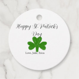 Happy St. Patrick's day green shamrock name  Bedankjes Labels