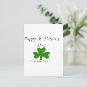 Happy St. Patrick's day green shamrock name  Briefkaart (Staand voorkant)