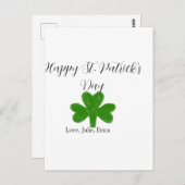 Happy St. Patrick's day green shamrock name  Briefkaart (Voorkant / Achterkant)