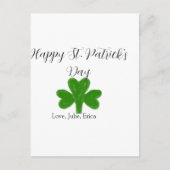 Happy St. Patrick's day green shamrock name  Briefkaart (Voorkant)