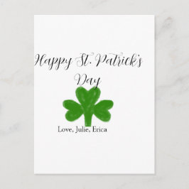 Happy St. Patrick's day green shamrock name  Briefkaart