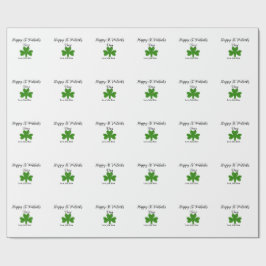 Happy St. Patrick's day green shamrock name  Cadeaupapier
