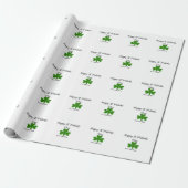 Happy St. Patrick's day green shamrock name  Cadeaupapier (Uitgerold)