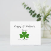 Happy St. Patrick's day green shamrock name  Feestdagenkaart (Staand voorkant)