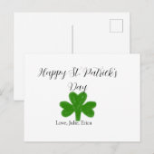 Happy St. Patrick's day green shamrock name  Feestdagenkaart (Voorkant / Achterkant)