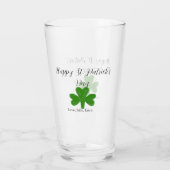 Happy St. Patrick's day green shamrock name  Glas (Achterkant)