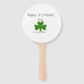 Happy St. Patrick's day green shamrock name  Handwaaier (Achterkant)
