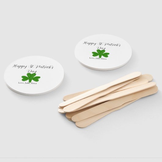 Happy St. Patrick's day green shamrock name Handwaaier (Niet-gemonteerd)