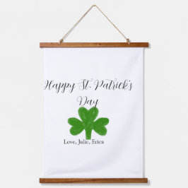 Happy St. Patrick's day green shamrock name  Hangend Wandkleed