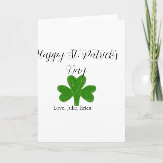 Happy St. Patrick's day green shamrock name  Kaart (Voorkant)