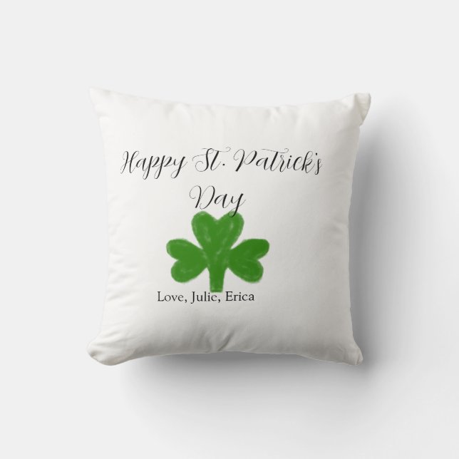 Happy St. Patrick's day green shamrock name  Kussen (Voorkant)