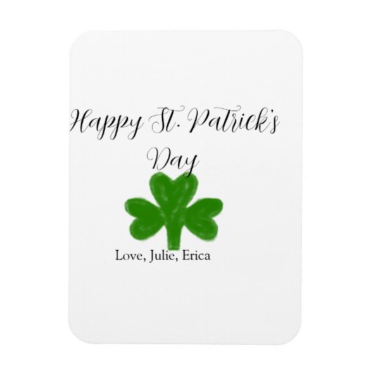 Happy St. Patrick's day green shamrock name  Magneet (Verticaal)