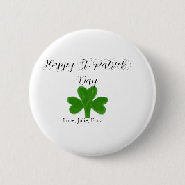Happy St. Patrick's day green shamrock name  Ronde Button 5,7 Cm