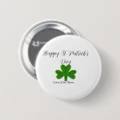 Happy St. Patrick's day green shamrock name  Ronde Button 5,7 Cm (Voorkant /achterkant)