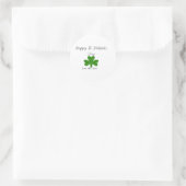 Happy St. Patrick's day green shamrock name  Ronde Sticker (Tas)