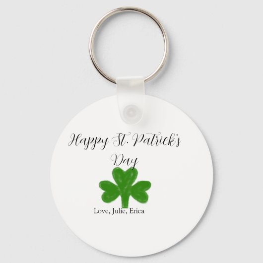 Happy St. Patrick's day green shamrock name  Sleutelhanger (Achterkant)