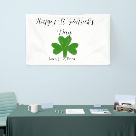 Happy St. Patrick's day green shamrock name  Spandoek (Beurs)