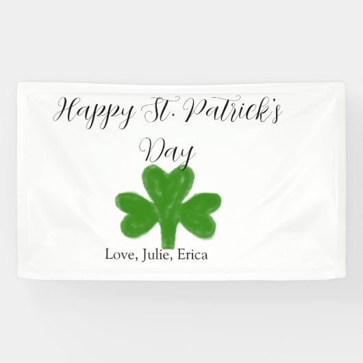 Happy St. Patrick's day green shamrock name  Spandoek (Horizontaal)