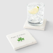 Happy St. Patrick's day green shamrock name  Stenen Onderzetter (Zijkant)