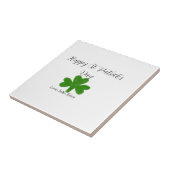 Happy St. Patrick's day green shamrock name  Tegeltje (Zijkant)