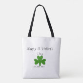 Happy St. Patrick's day green shamrock name  Tote Bag (Achterkant)
