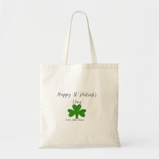 Happy St. Patrick's day green shamrock name  Tote Bag (Voorkant)