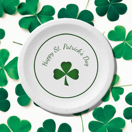 Happy St. Patrick's Day Green shamrock Papieren Bordje